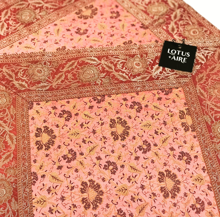 BRITISH ROSE - Silk Brocade Accent Pillow