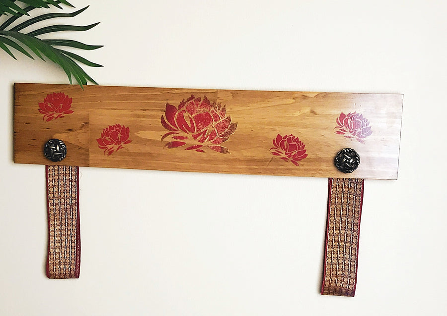 Lotusandaire Red Lotus Yoga Mat Holder