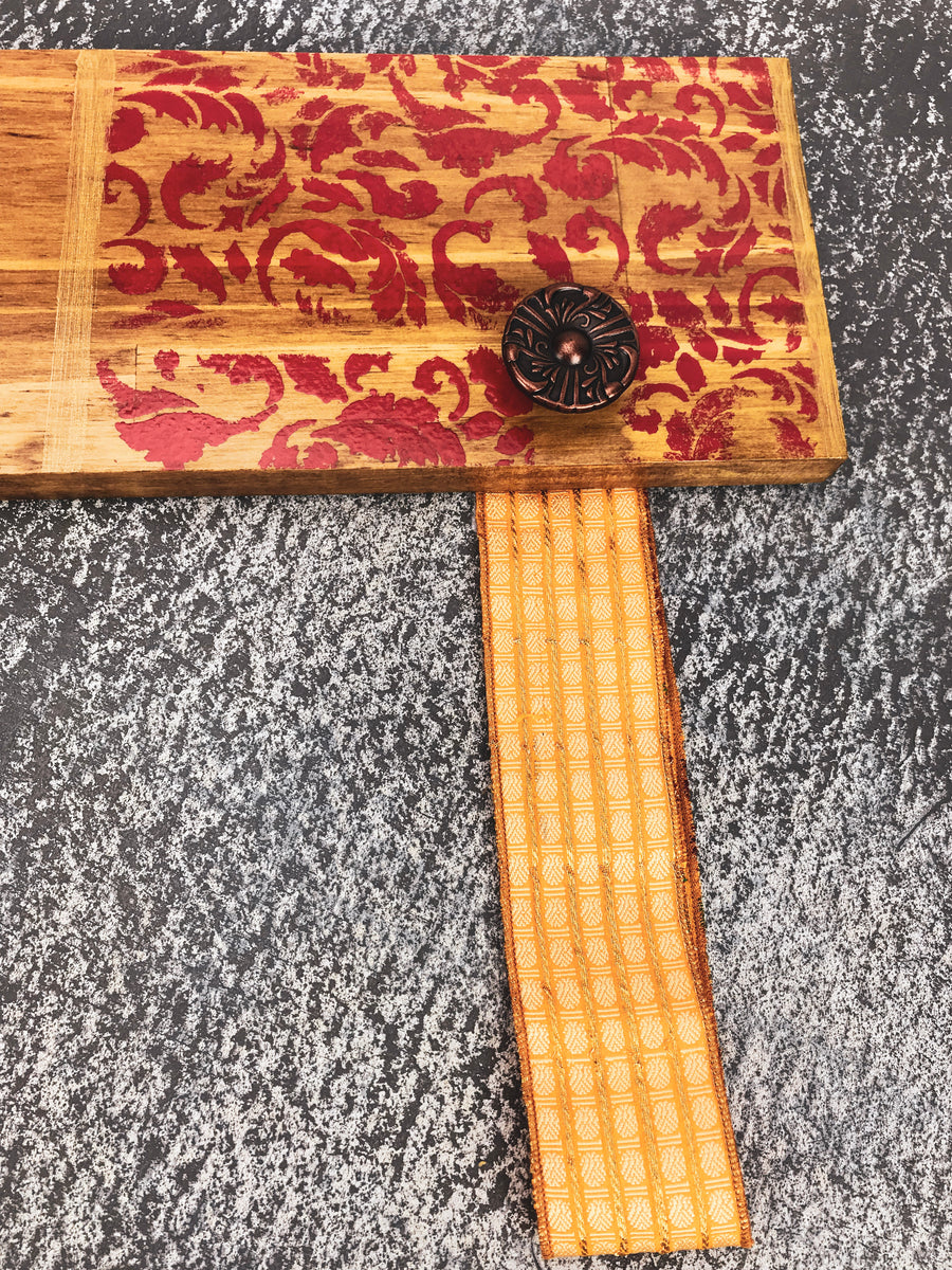 Hand Painted Yellow Tassel Yoga Mat Holder.