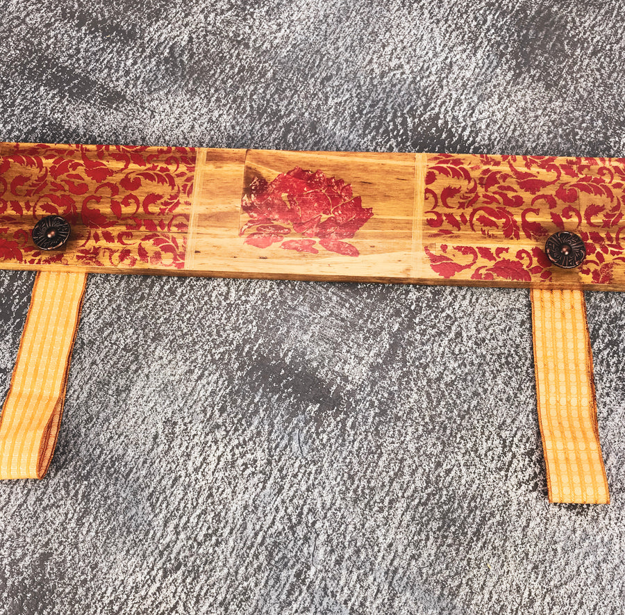 Hand Painted Yellow Tassel Yoga Mat Holder.